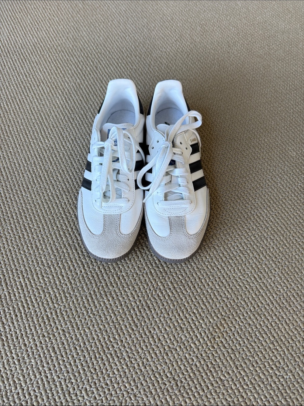 adidas Sambas White and Black Women's Tennis-Inspired Sneakers